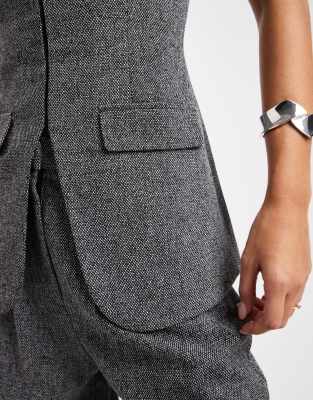 Miss Selfridge Tailored Bandeau Top In Gray