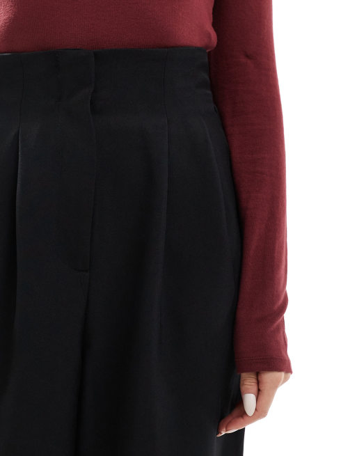 Miss Selfridge tailored barrel leg pants in black