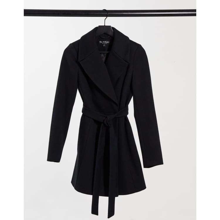 Miss selfridge black 2025 belted puffer jacket