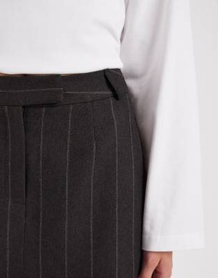 Miss Selfridge Tailored Brushed Micro Mini Skort In Black