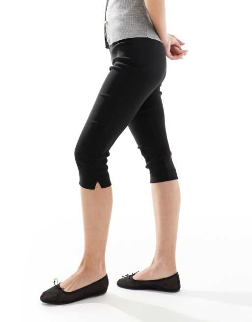 Miss Selfridge tailored capri leggings in black