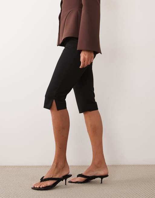 Miss Selfridge tailored capri pants in black, 2 of 5