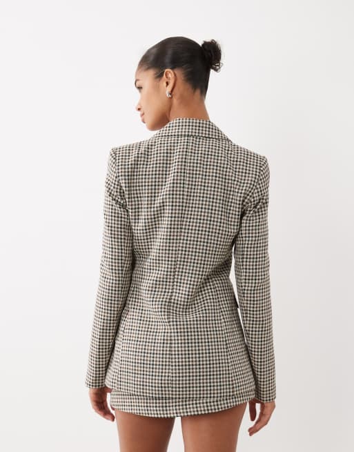 Miss Selfridge tailored cinch blazer co-ord in check, 4 of 4
