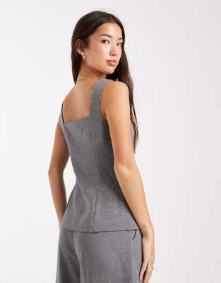Miss Selfridge Tailored Corset Top In Gray