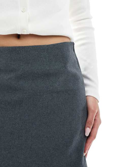 Miss Selfridge tailored double layer skirt in gray, 4 of 5