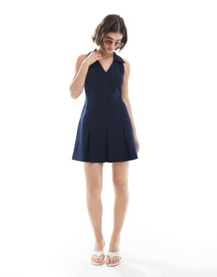 Shop Miss Selfridge Tailored Halter Neck Mini Dress