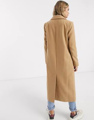 new look tailored maxi coat in camel