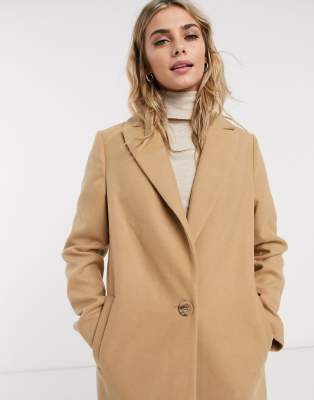 Miss Selfridge tailored maxi coat in camel