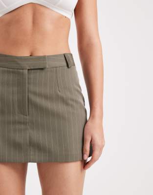 Miss Selfridge Tailored Micro Mini Skort In Green