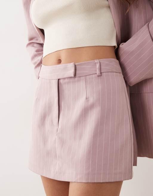 Miss Selfridge tailored micro mini skort in rose pinstripe - part of a set, 4 of 5