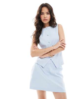 Miss Selfridge Tailored Mini Skirt In Blue