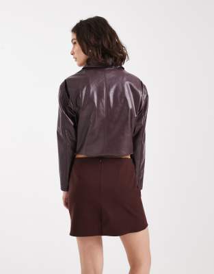 Miss Selfridge Tailored Mini Skirt In Brown