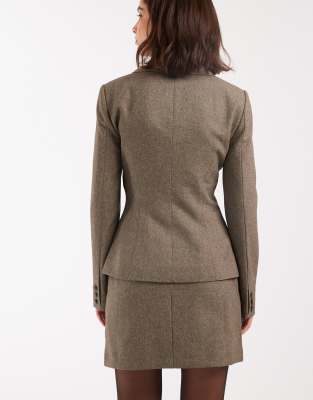Miss Selfridge Tailored Mini Skirt In Neutral