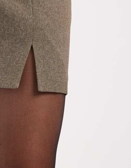 Miss Selfridge tailored mini skirt in oatmeal - part of a set, 4 of 5