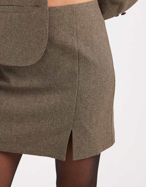 Miss Selfridge tailored mini skirt in oatmeal - part of a set, 5 of 5