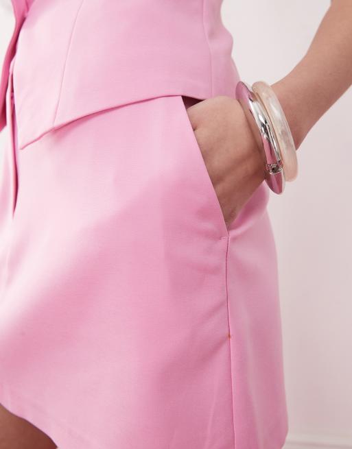 Miss Selfridge tailored mini skirt in pink - part of a set, 3 of 5