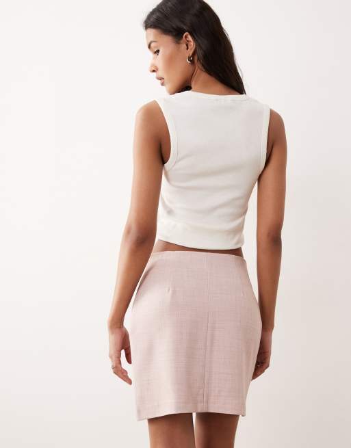 Miss Selfridge tailored mini skirt in pink - part of a set, 4 of 5