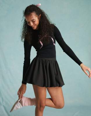 Miss Selfridge Miss Selfridge tailored puffball mini skirt in charcoal grey