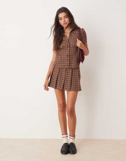 Miss Selfridge tailored shirt in check (part of a set), 2 of 4