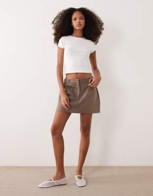 Miss Selfridge Tailored Skort In Brown