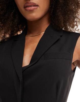 Miss Selfridge Tailored Vest Mini Dress In Black