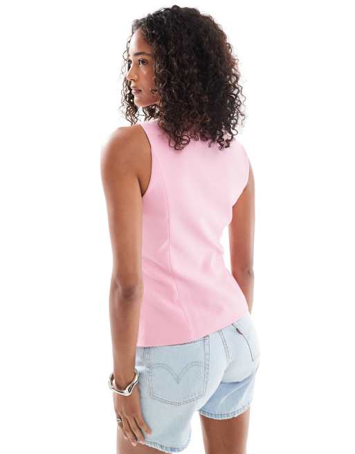 Miss Selfridge tailored waistcoat in pink