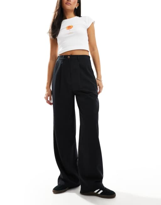 Miss Selfridge tailored wide leg pants in black