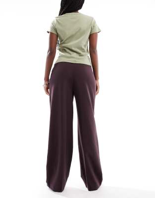 Miss Selfridge Tailored Wide Leg Pants In Purple