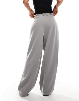 Shop Miss Selfridge Tailored Wide Leg Pants In Gray