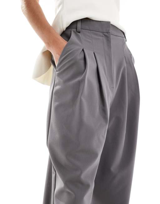 Miss Selfridge tailored wide leg pants in gray