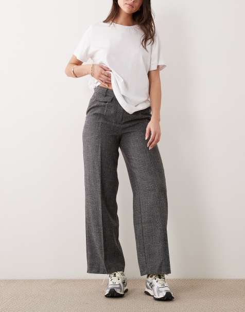 Miss Selfridge tailored wide leg pants in grey - view 1
