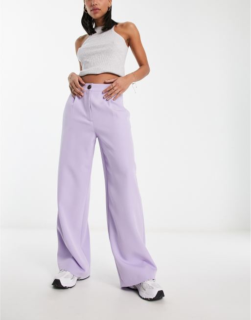 Pieces high waisted wide leg tailored pants in blue - part of a