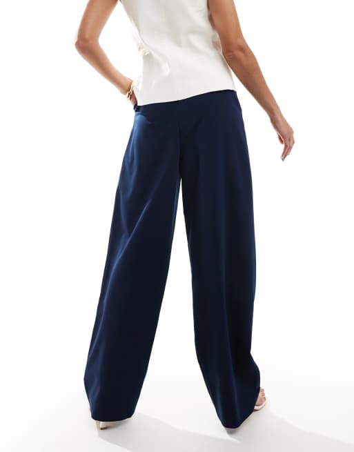 Miss Selfridge tailored wide leg pants in navy