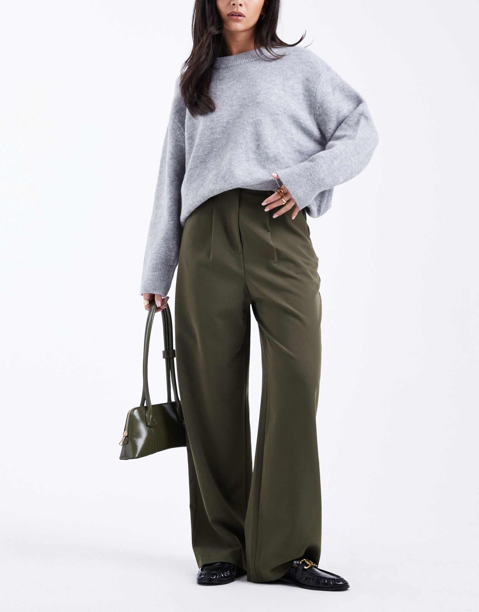 Сшитые на заказ мисс Селфридж широкие брюки оливкового цвета