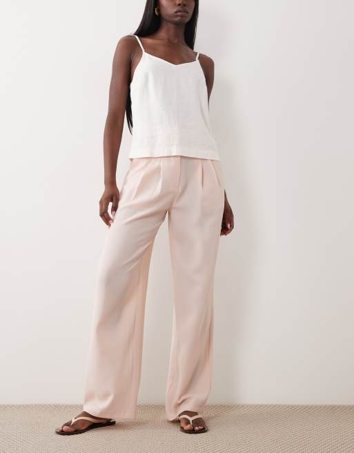 Miss Selfridge tailored wide leg pants in pale pink, 2 of 5