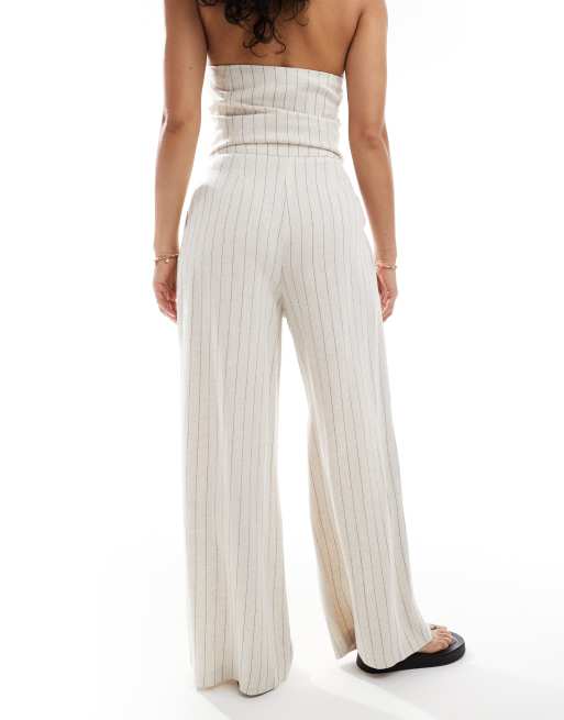 Miss Selfridge tailored wide leg pants in pinstripes - part of a set, 3 of 5