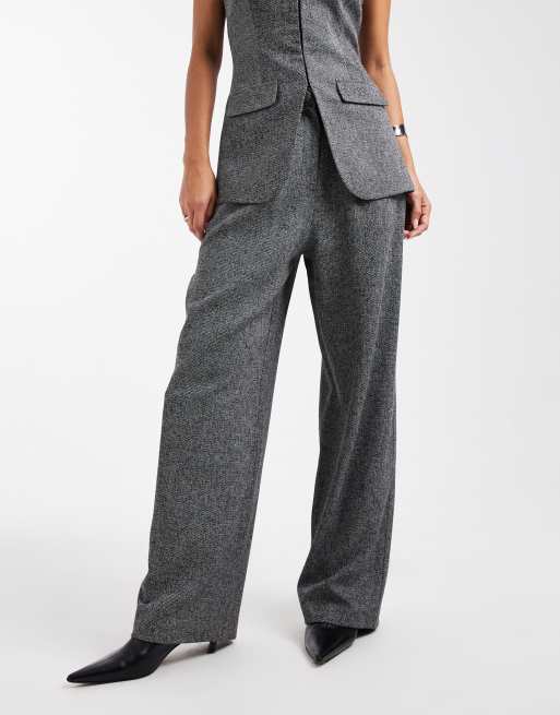 Miss Selfridge tailored wide leg trouser co-ord in salt and pepper, 2 of 5