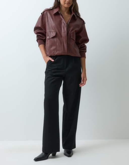 Miss Selfridge tailored wide leg trouser in black, 3 of 5