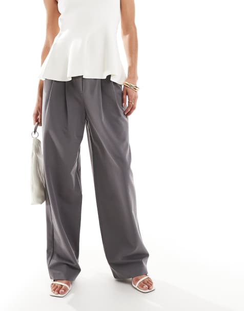 Miss Selfridge tailored wide leg trouser in grey - view 1