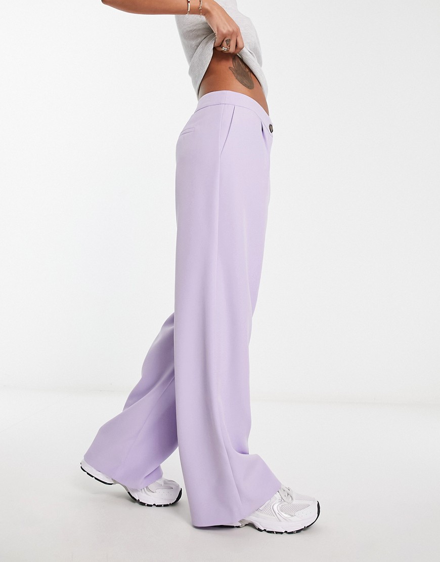 Miss Selfridge tailored wide leg trouser in lilac-Purple