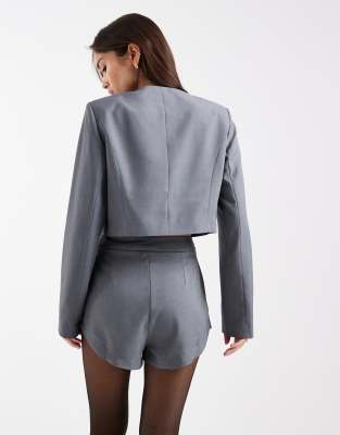 Miss Selfridge Tailoring Shorts In Gray