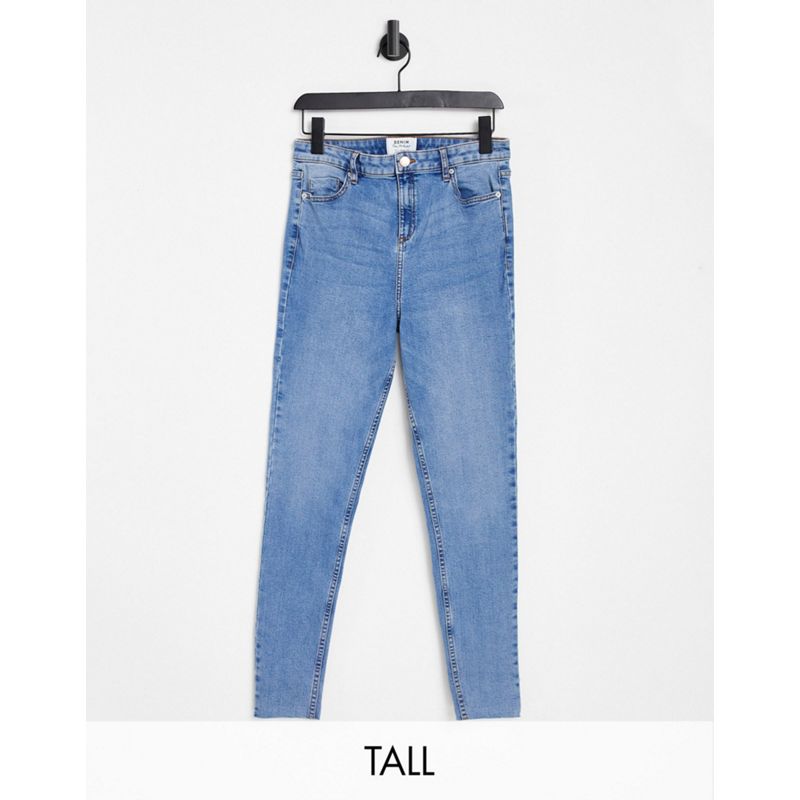 Miss Selfridge Tall - Emily - Jeans skinny alla caviglia a vita alta lavaggio blu medio