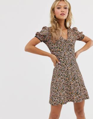 floral tea dresses with sleeves