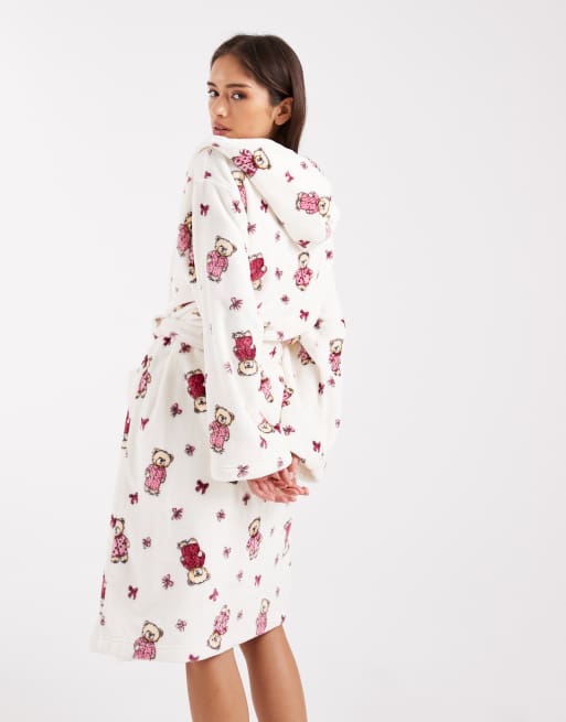Miss Selfridge teddy bear print dressing gown | ASOS