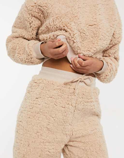 Camel teddy joggers new arrivals