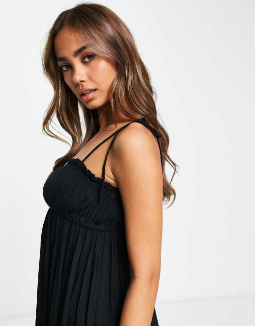 midi dress miss selfridge Miss Selfridge textured strappy midi dress in black