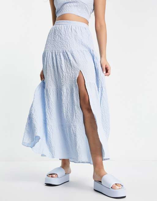 Light blue high low skirt hotsell