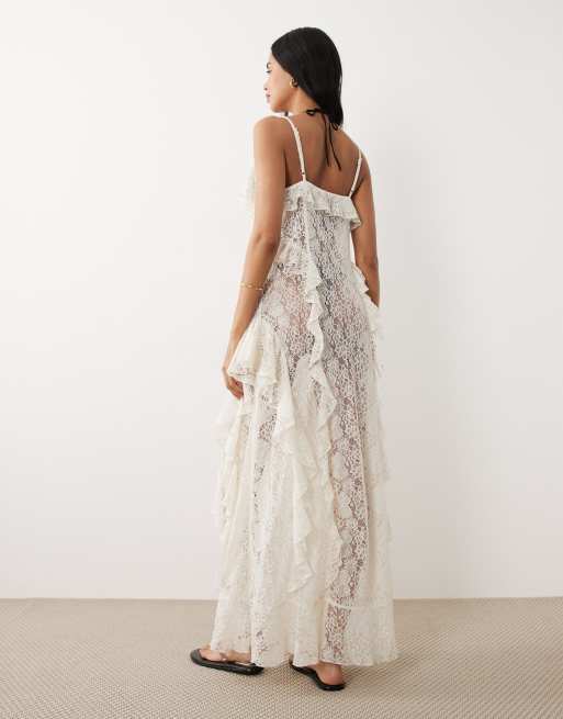 lace maxi beach dress Floral Lace Dress main image 1