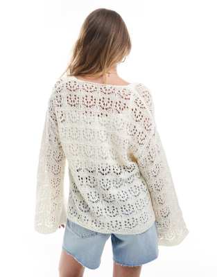 MISS SELFRIDGE CROCHET TIE FRONT BOHO CARDIGAN 