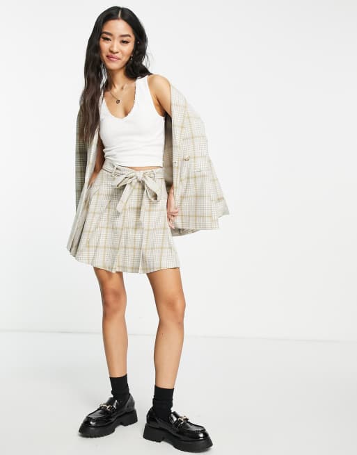 Check pleated kilt mini skirt hotsell